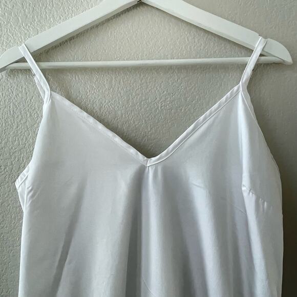 DKNY Womens White Linen Blend Maxi Dress V-Neck Tiered Clean Classic Size Medium - Picture 3 of 7